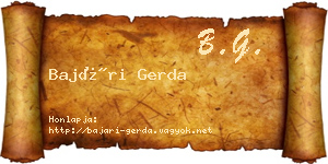 Bajári Gerda névjegykártya